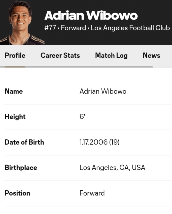Piala Dunia Antarklub 2025: Profil Adrian Wibowo, Striker LAFC Berdarah Surabaya