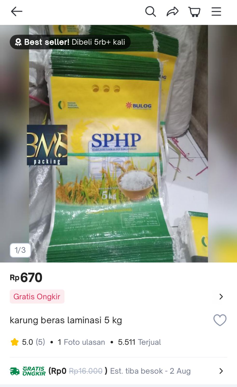 Karung SPHP di Tokopedia
