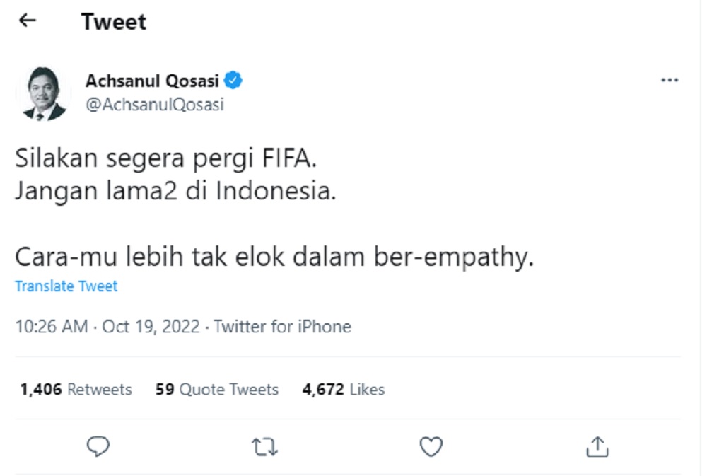 Presiden Madura United: Jangan Lama di Indonesia, Segera Pergi, FIFA!