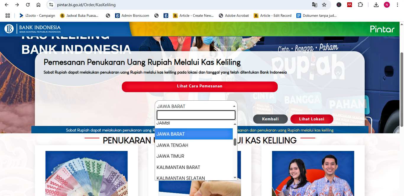 Lokasi dan cara tukar uang baru di Depok, Bogor, Bandung, dan Cirebon