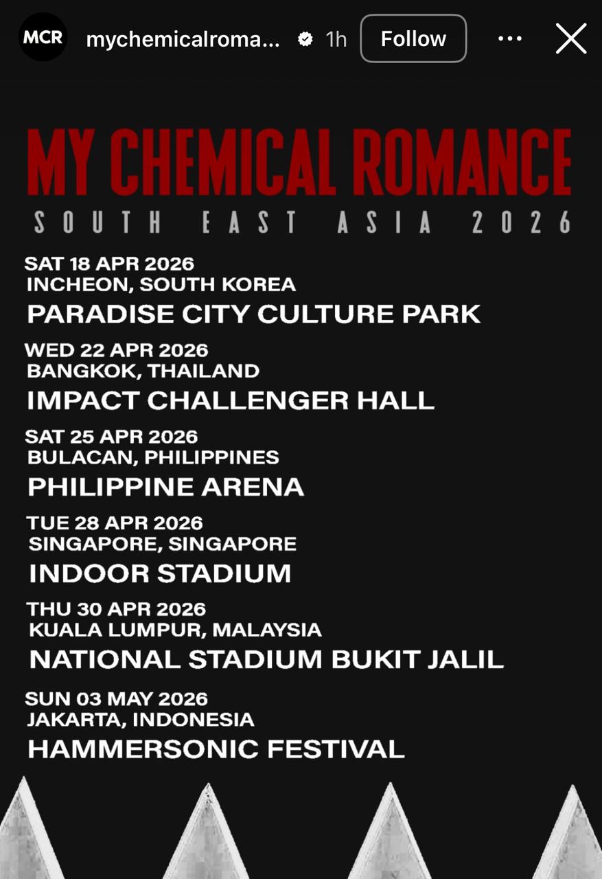Bocoran Harga Tiket Konser My Chemical Romance 2026
