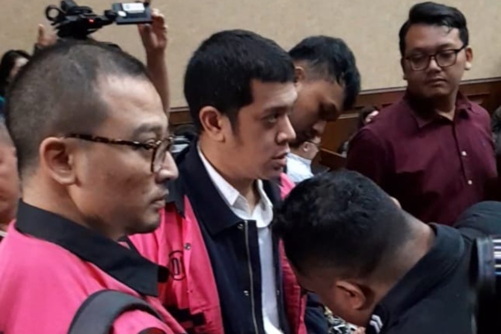 Anak Riza Chalid, Kerry Andrianto sebagai pemilik penerima manfaat atau beneneficial owner PT Orbit Terminal Merak (OTM) dalam sidang perkara tata kelola minyak yang digelar pada hari ini, Selasa (20/1/2026). / JIBI - Fahmi Ahmad Burhan