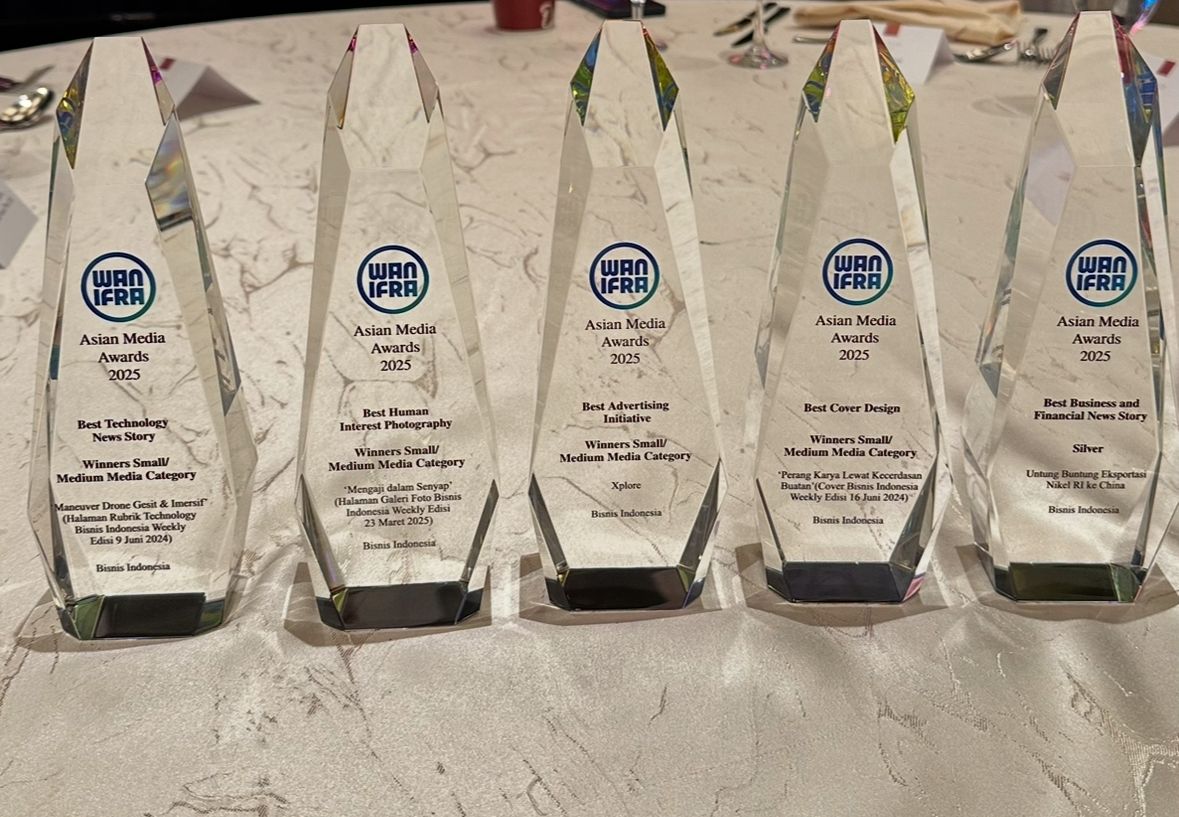 Bisnis Indonesia Raih 5 Penghargaan Asian Media Awards 2025 dari WAN INFRA