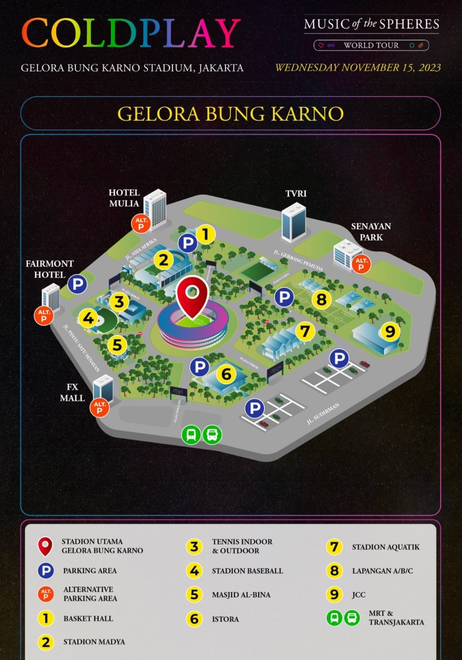 Peta GBK di konser Coldplay