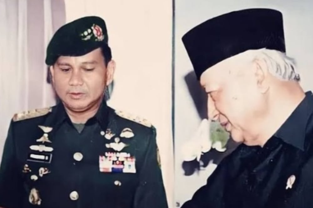 Presiden Soeharto dan Prabowo Subianto