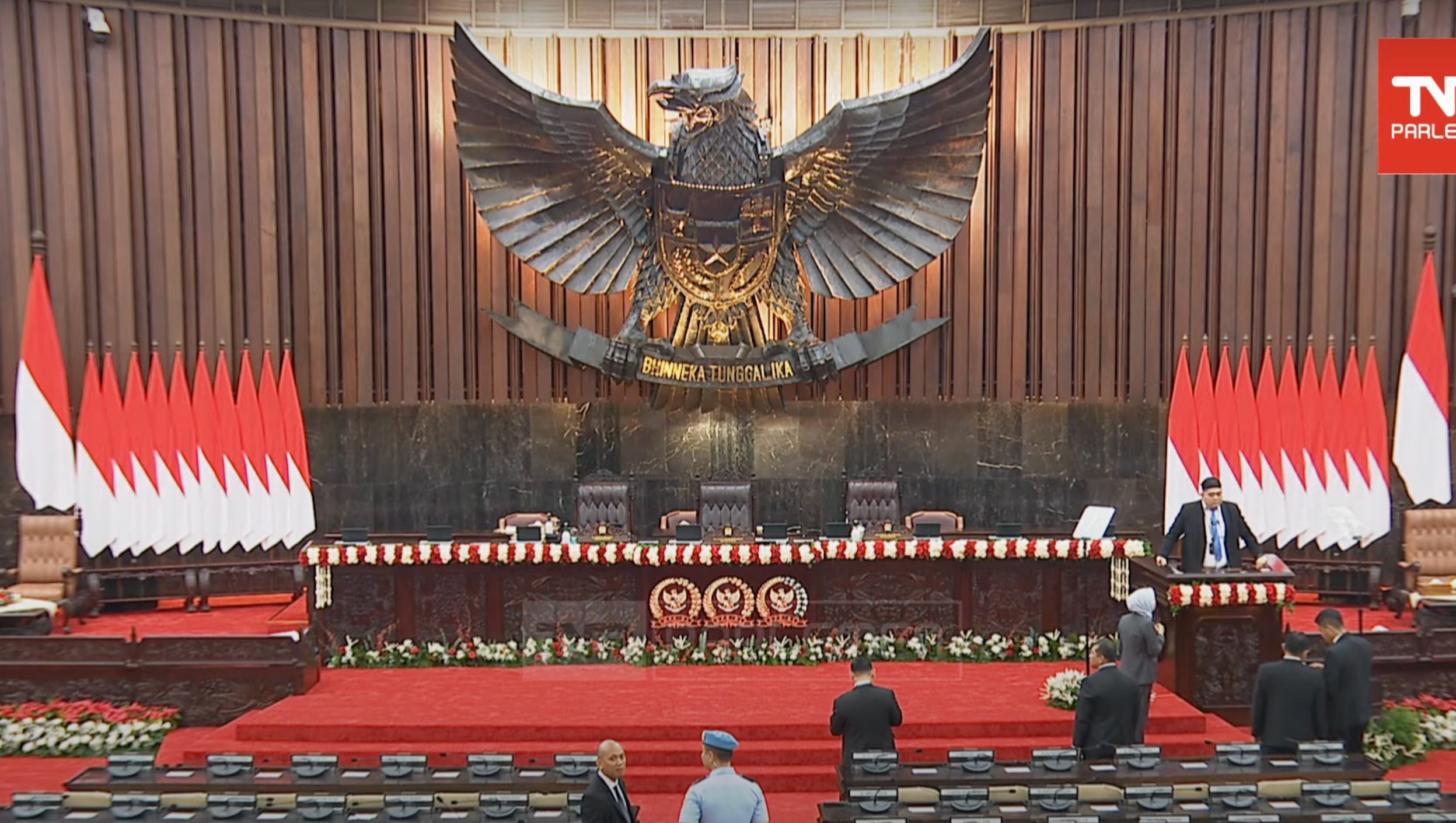Persiapan Sidang Tahunan MPR/DPR RI pada Jumat (15/8/2025). 