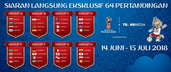 Jadwal Siaran Langsung Piala Dunia 2018 di Trans TV, Trans7